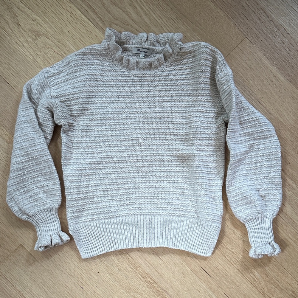 Madewell chunky knit cream sweater